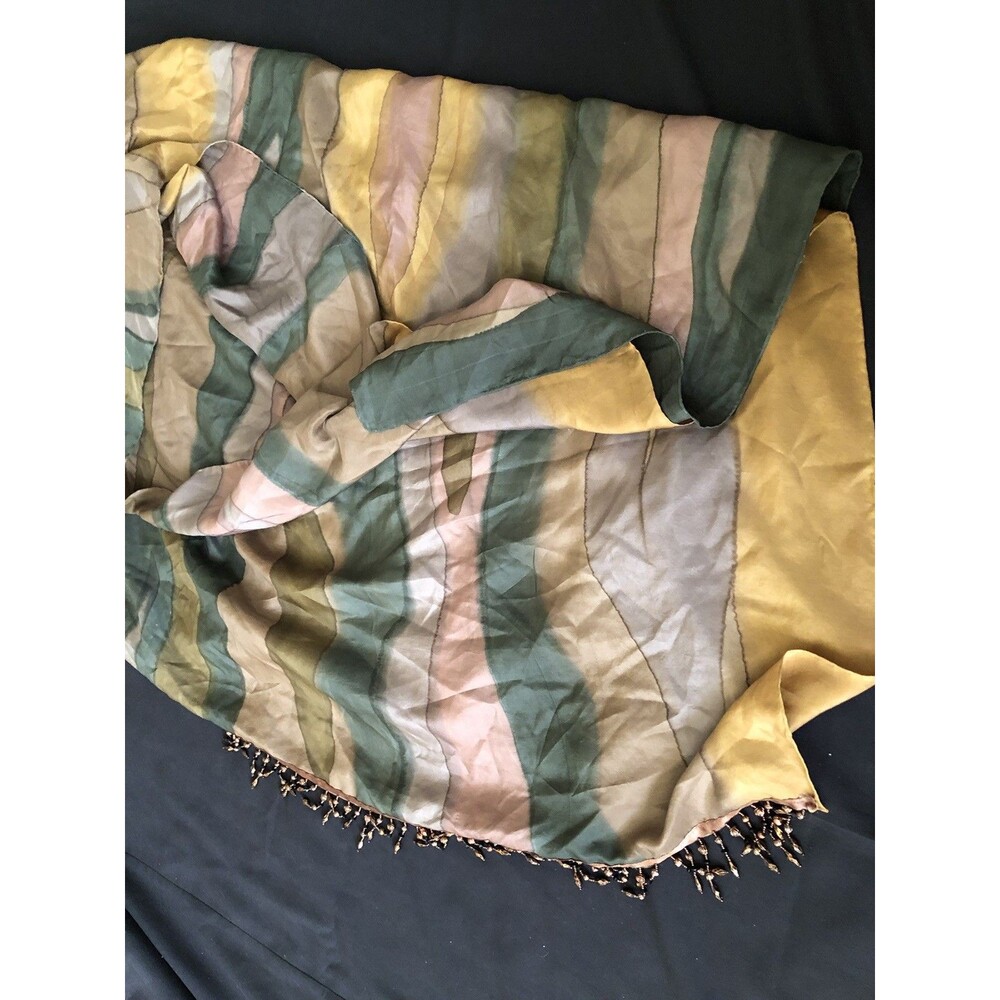 Shawl Scarf  100 Percent Silk Large 80x30” Vintage